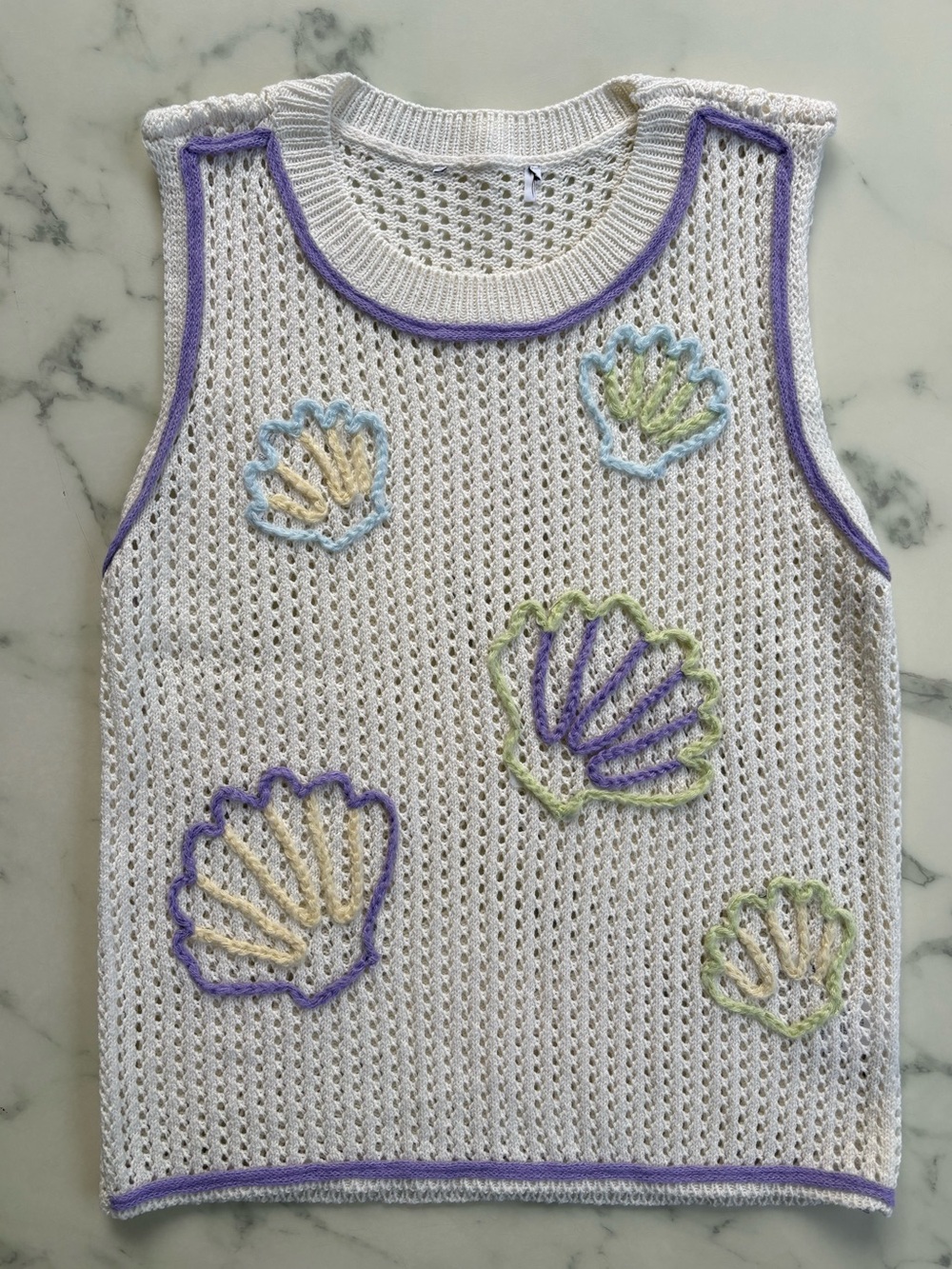 Crochet Seashell Knit Tank Beach Summer